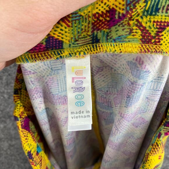 LulaRoe Leggings Women One Size Yellow Geometric Pull On High Rise Capri Casual - Picture 8 of 10